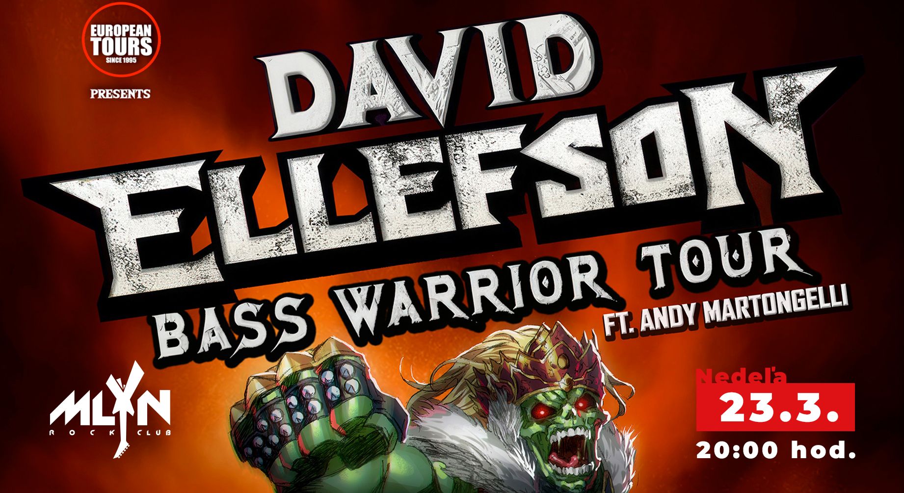 DAVID ELLEFSON (EX-MEGADETH) v RC Mlyn Vrútky