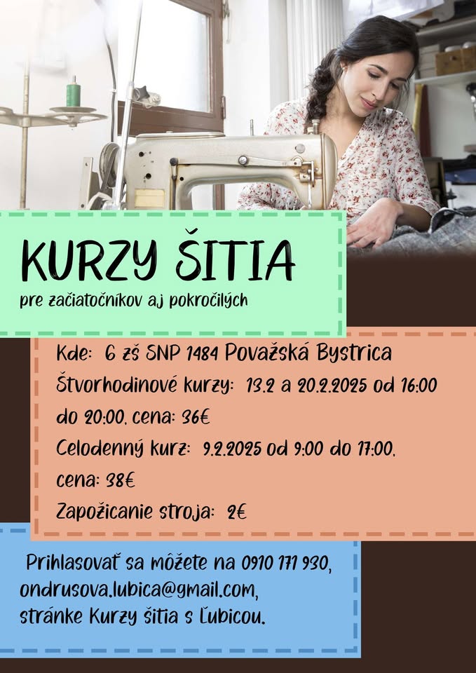 nedeľný kurz šitia