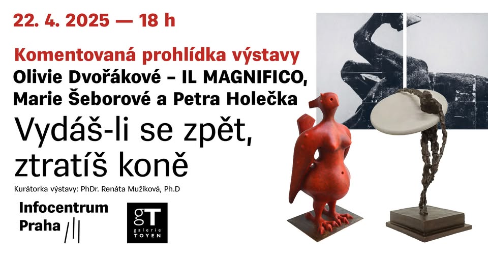 Komentovaná prohlídka výstavy Olivie Dvořákové, Marie Šeborové a Petra Holečka