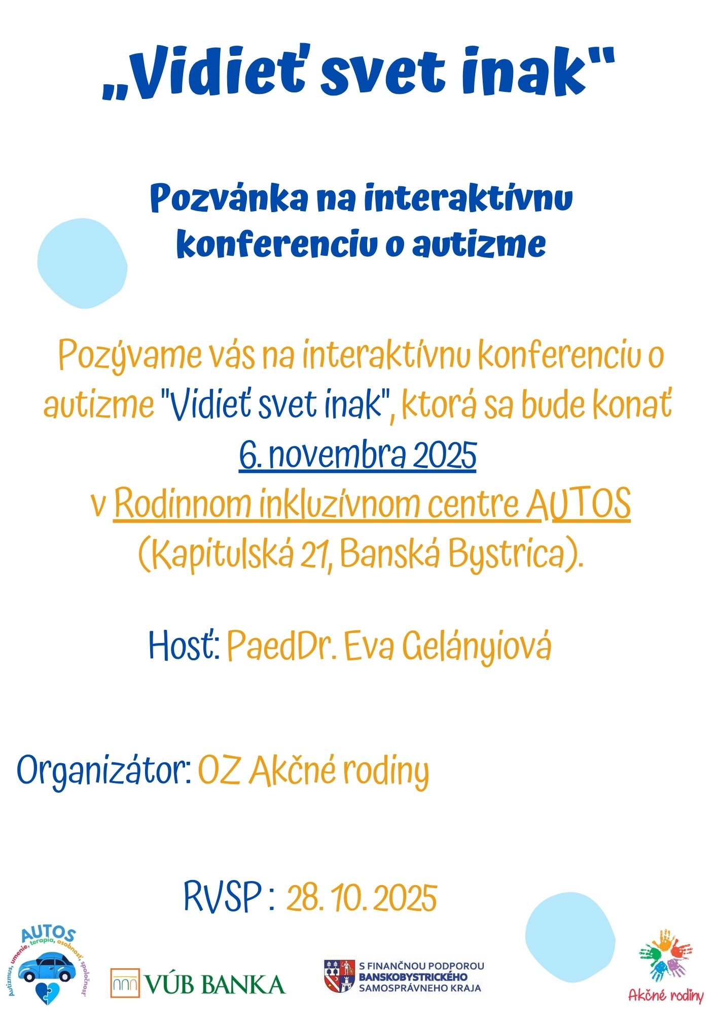 Vidieť svet inak - interaktívna konferencia o autizme