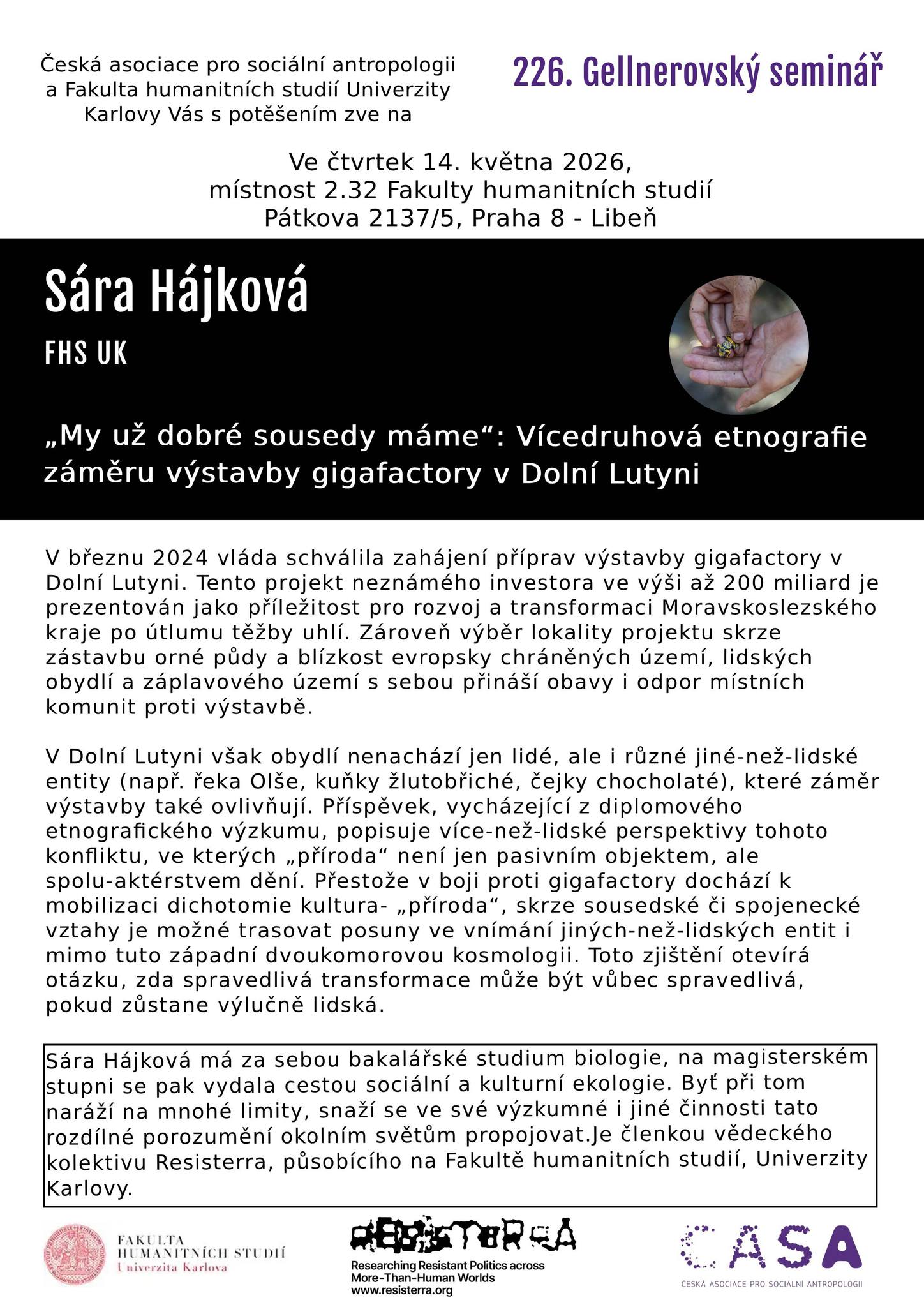 226. Gellnerovský seminář se Sárou Hájkovou