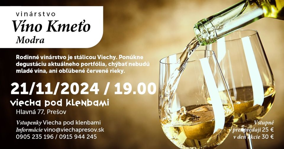 Degustácia vinárstva Víno Kmeťo