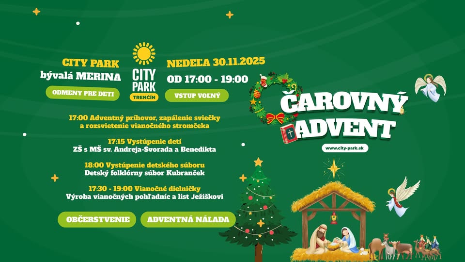 Čarovný advent v CITY PARK Trenčín 30.11.2025