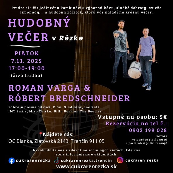 Hudobný večer v Rézke🥁🎸☕️🍰
