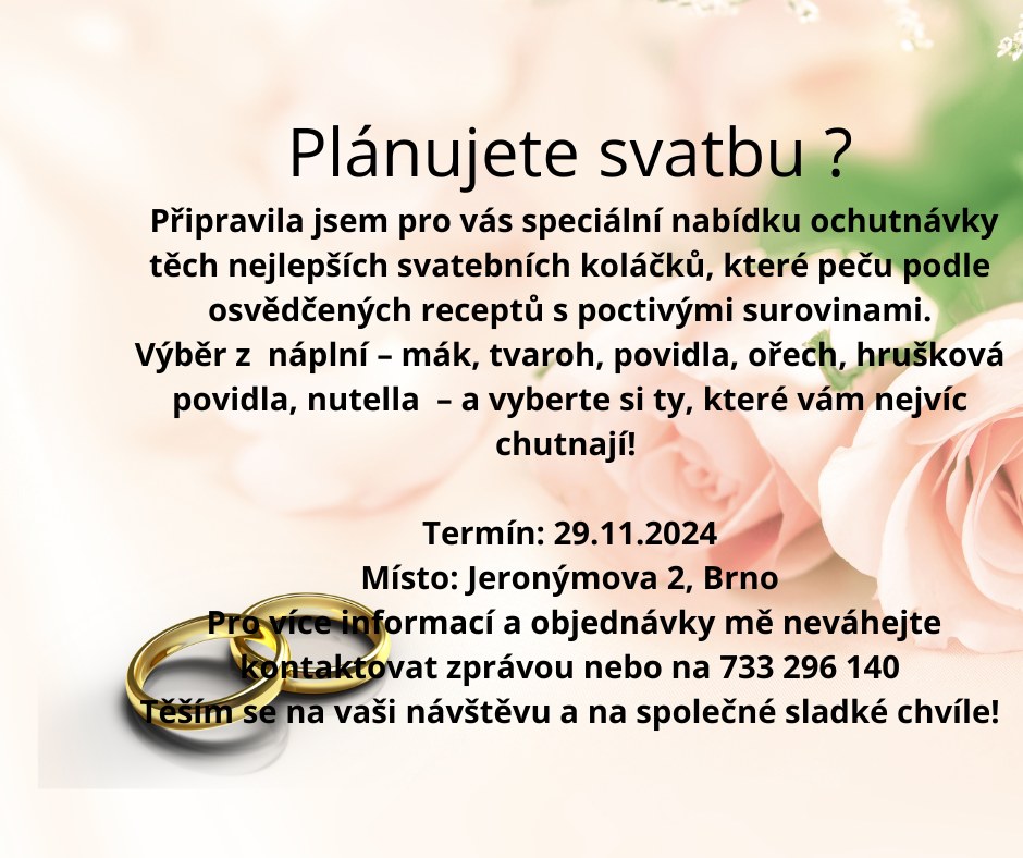 Ochutnávka svatebních koláčků a frgálů