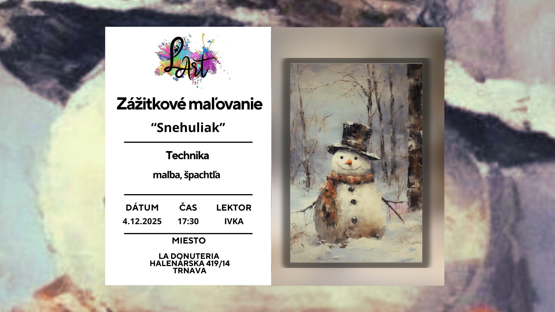 Zážitkové maľovanie- Snehuliak