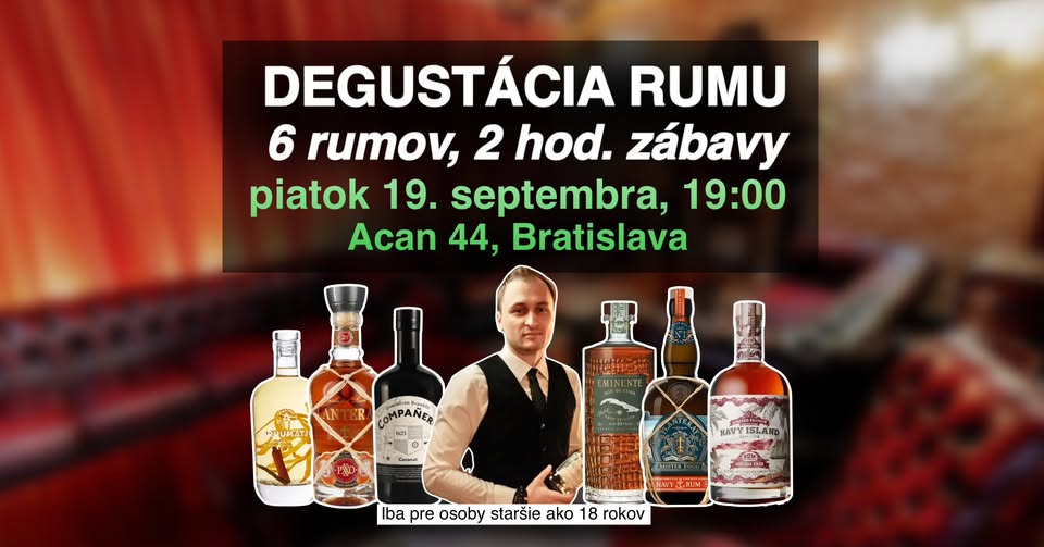 Zážitková Degustácia Rumov v Bratislave - z Guadeloupe až na Jamajku