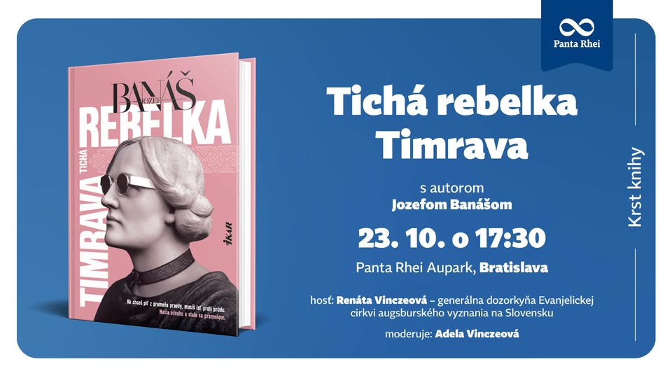 Krst knihy Tichá rebelka Timrava s autorom Jozefom Banášom 📚
