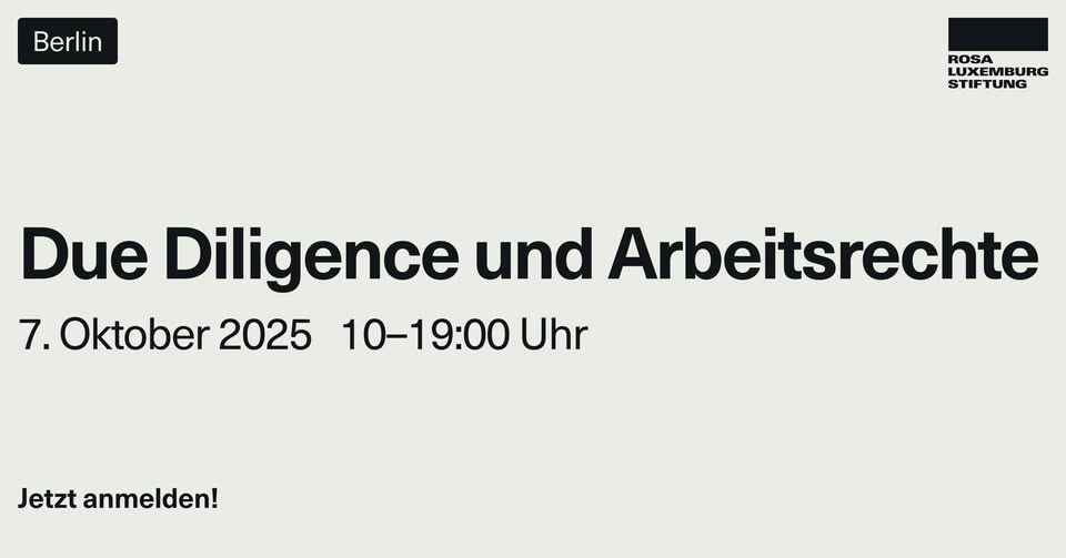 Due Diligence und Arbeitsrechte – Umsetzung, Erwartungen und Perspektiven entlang der Lieferkette