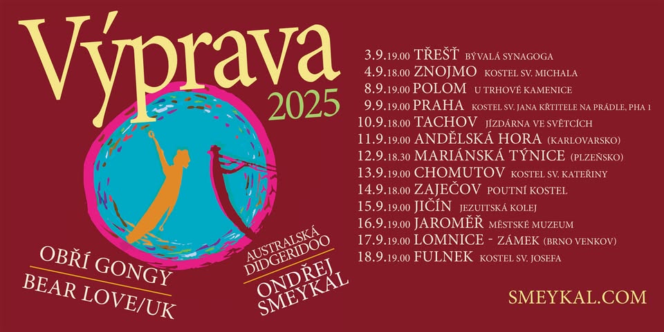 Výprava 2025 - koncert didgeridoo a obřích gongů - Jičín