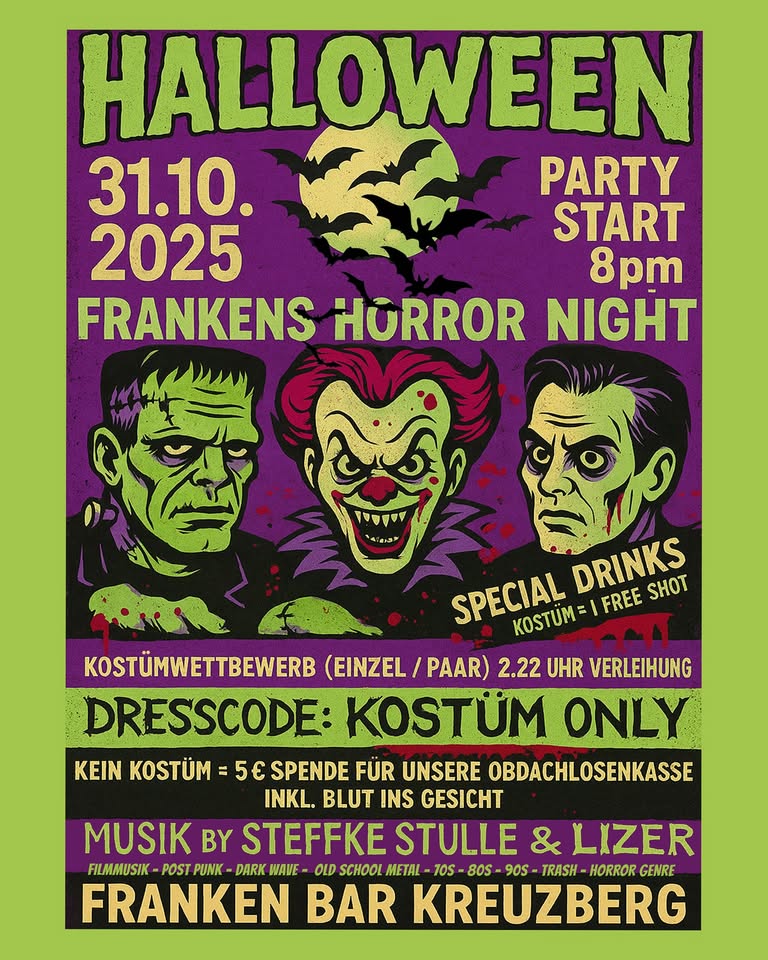 FRANKEN'S HORROR NIGHT +++ 31.10. HALLOWEEN PARTY