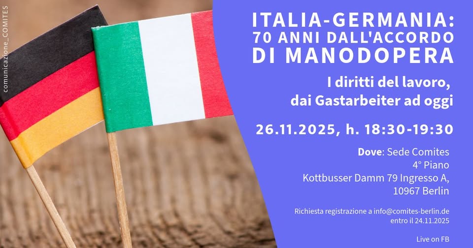 ITALIA-GERMANIA: 70 ANNI DALL'ACCORDO DI MANODOPERA