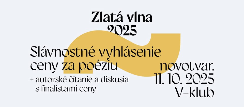 Gold wave 2025 - ceremonial announcement of poetry prize and reader with finalists (Festival Novotvar)