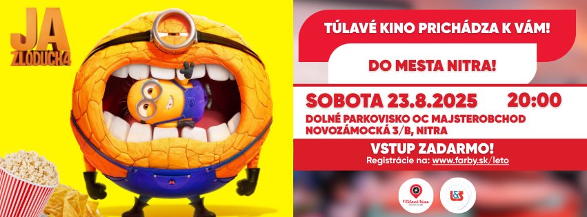 Túlavé kino prichádza do Nitry! Premietame film Ja, zloduch 4!