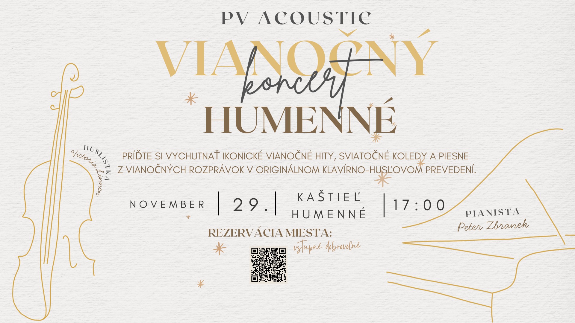 Victoria Linnen a Peter Zbranek: Vianočný koncert v Kaštieli Humenné