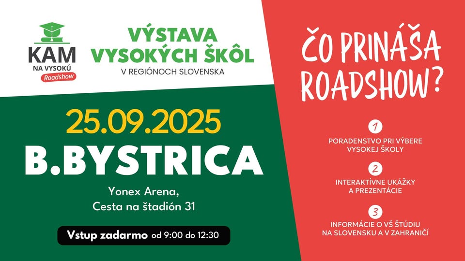 Kam na vysokú 2025 - výstava vysokých škôl v Banskej Bystrici
