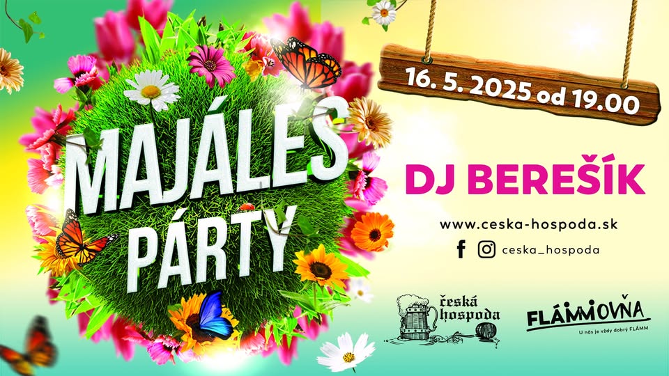 MAJÁLES PARTY v Českej hospode PIATOK 16-5-2025