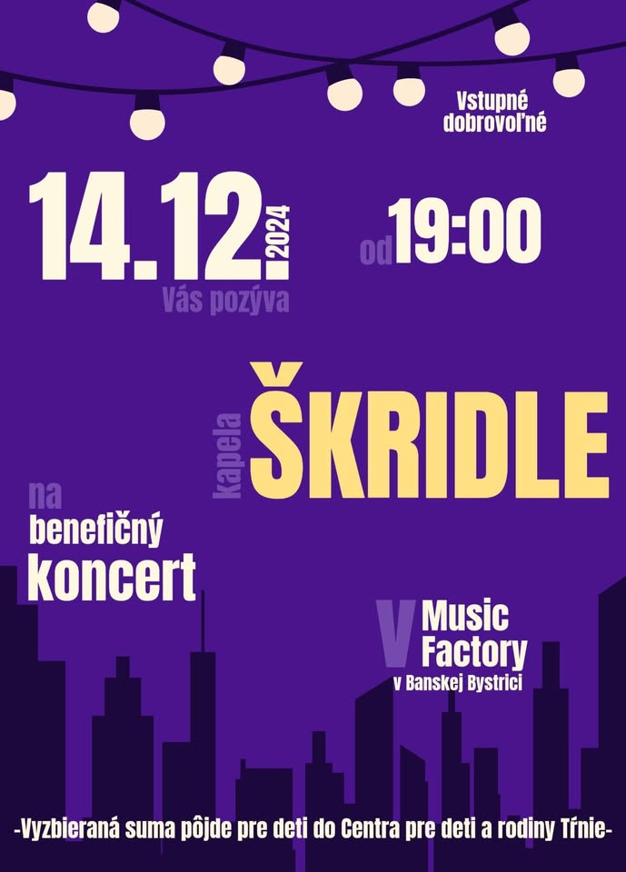 Benefičný koncert kapely Škridle