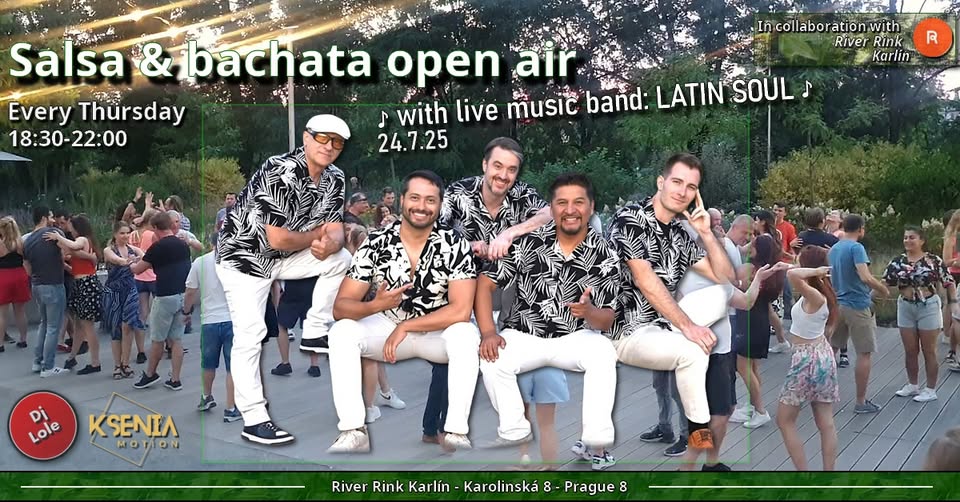 Salsa and bachata open air at River Rink Karlín with LIVE MUSIC ⭐️
