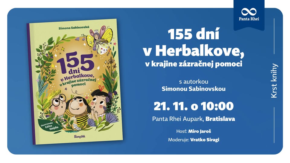 Krst knihy 155 dní v Herbalkove, v krajine zázračnej pomoci s autorkou Simonou Sabinovskou 🌿