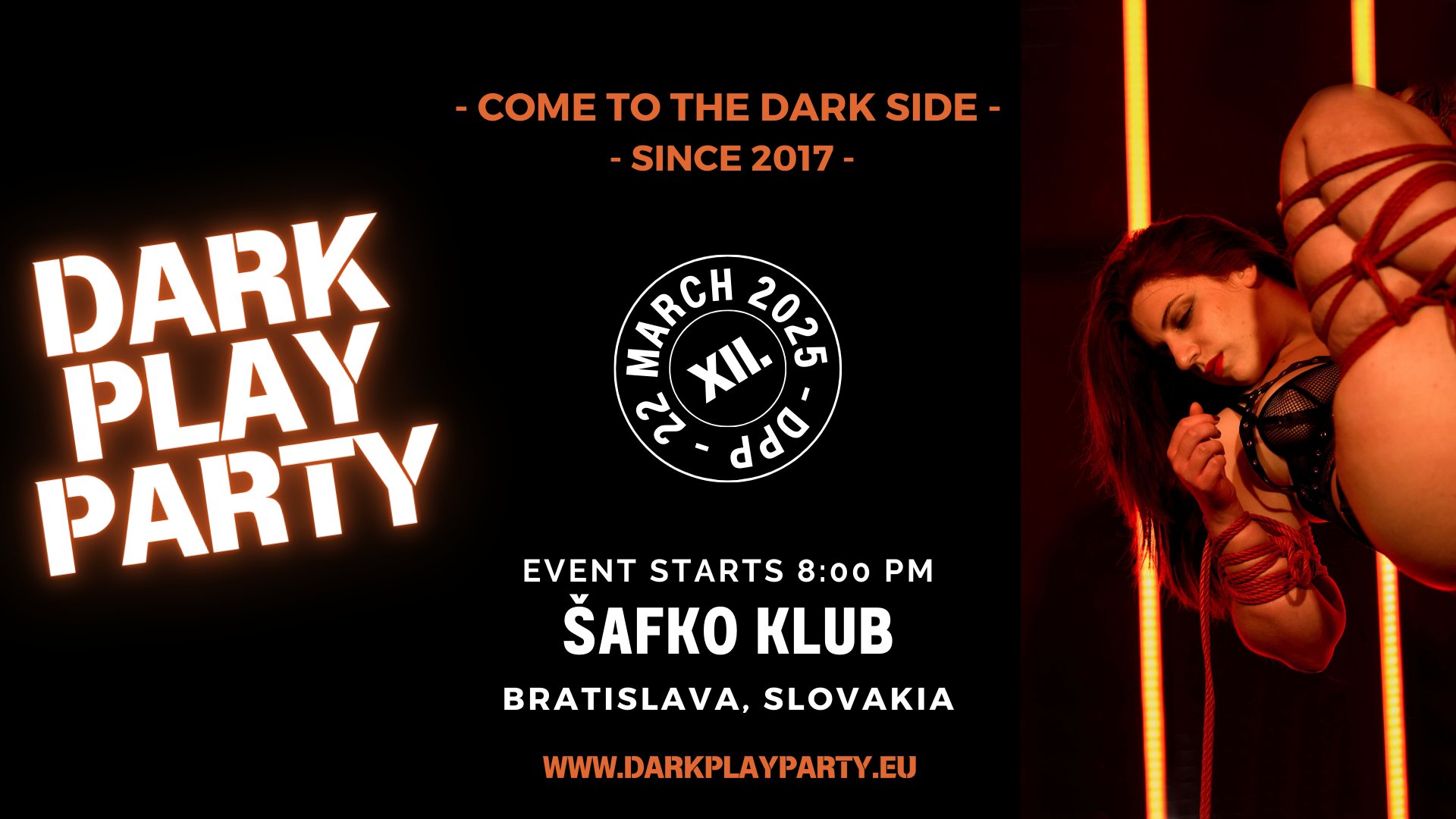 DARK PLAY PARTY XII. | SOBOTA 22.03. | ŠAFKO KLUB