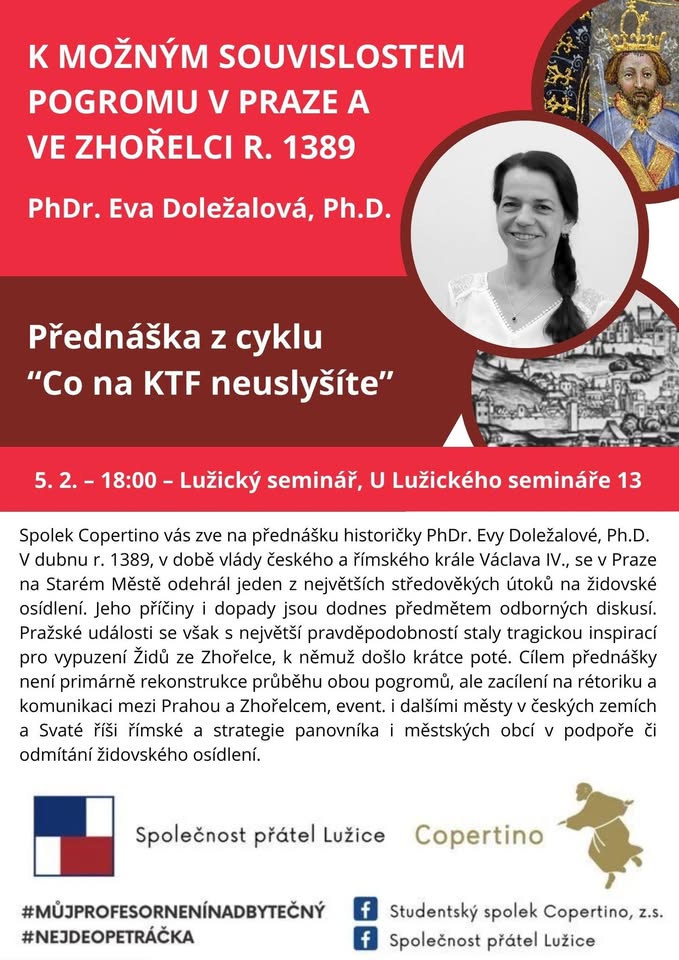 K možným souvislostem pogromu v Praze a ve Zhořelci r. 1389 - PhDr. Eva Doležalová, Ph.D.