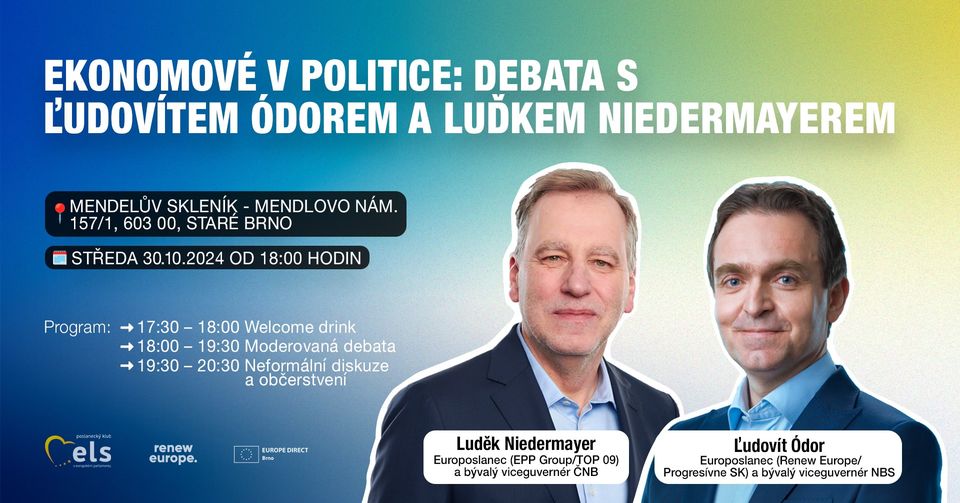 Ekonomové v politice: debata s  Ľudovítem Ódorem a Luďkem Niedermayerem
