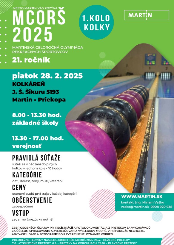 21. ročník MCORŠ 2025 - 1. kolo - kolky