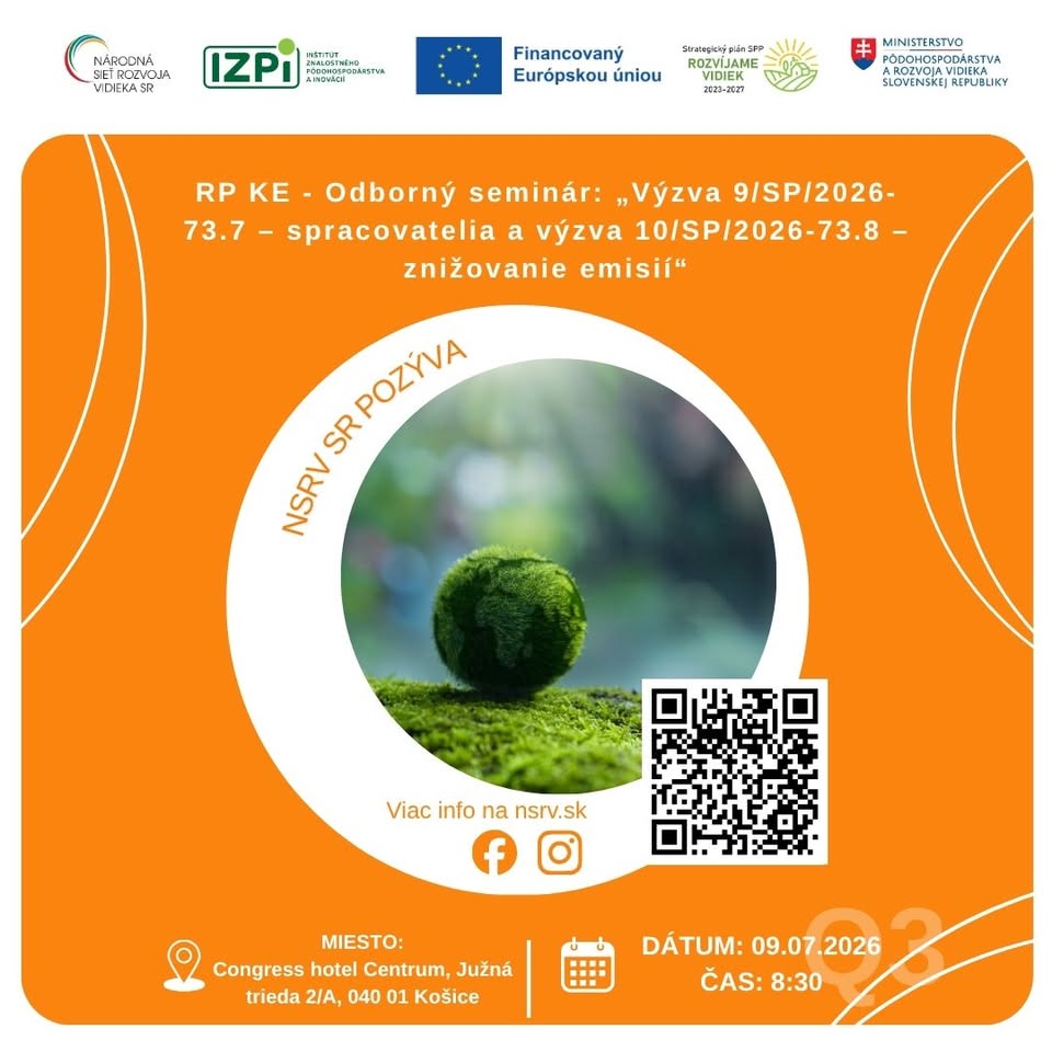 RP KE - Odborný seminár: „Výzva 9/SP/2026-73.7 – spracovatelia a výzva 10/SP/2026-73.8 – znižovan...