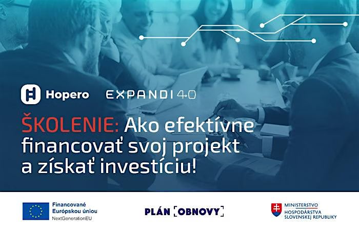 Školenie ohľadom stratégie financovania a získania investícií