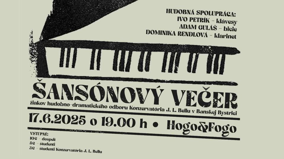 ŠANSÓNOVÝ VEČER žiakov hudobno- dramatického odboru Konzervatória J. L. Bellu v Banskej Bystrici