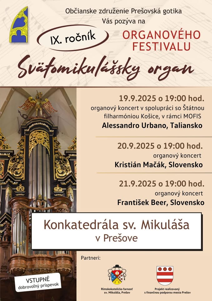 IX. ročník Organového festivalu - Svätomikulášsky organ