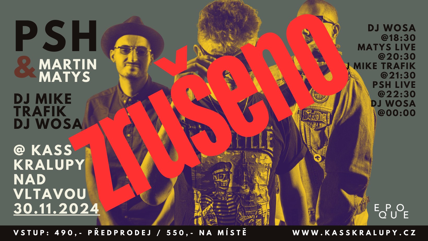 Zrušeno PSH live + Martin Matys + DJ Mike T @KaSS Kralupy nad Vltavou