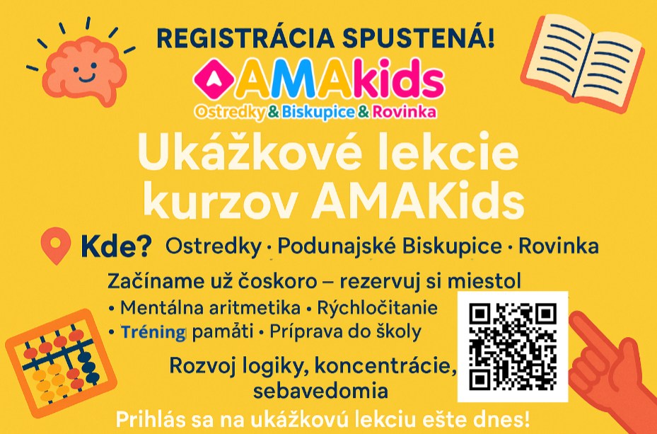 Ukážkové lekcie s Amakids🤩 Vyber si svoj termín!