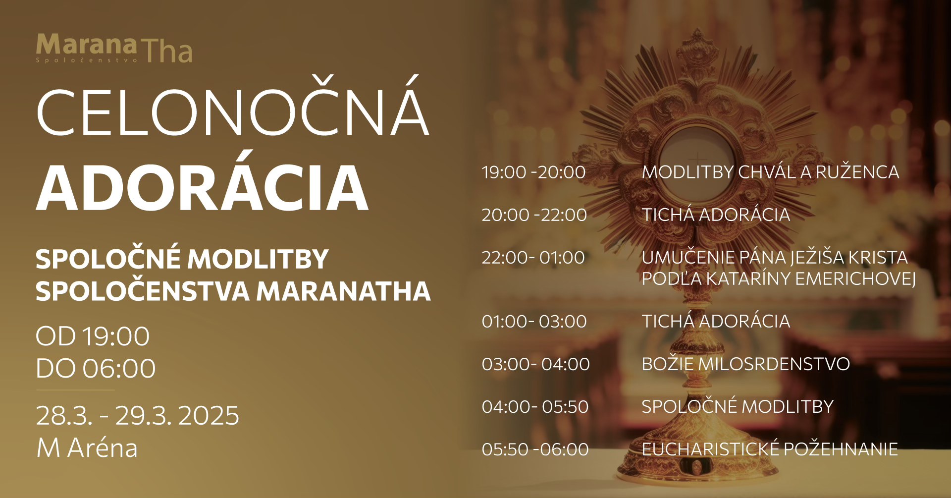 Celonočná adorácia so spoločenstvom Maranatha