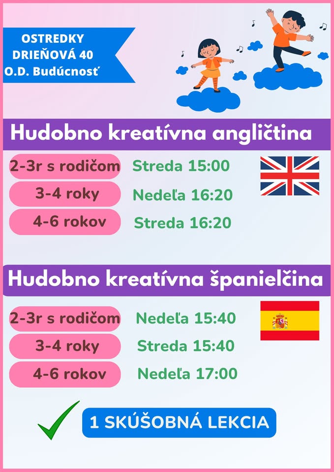 Skušobná hodina hudobno- kreatívnej angličtiny a španielčiny