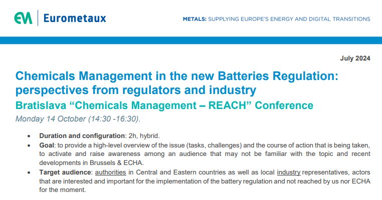 Chemicals Management in the new Batteries Regulation:  perspectives from regulators and industry