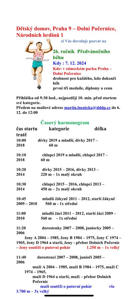 26. Ročník předvánočního  běhu