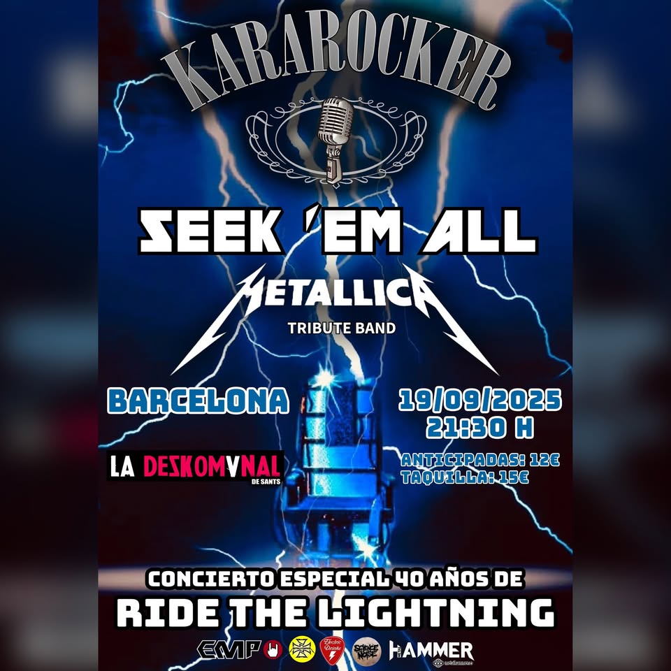 Ride the Lightning. Especial 40 aniversario + Kararocker