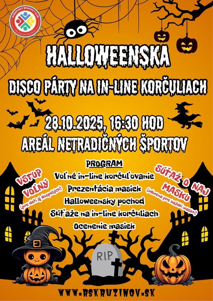 Halloweenska disco párty na in-line korčuliach