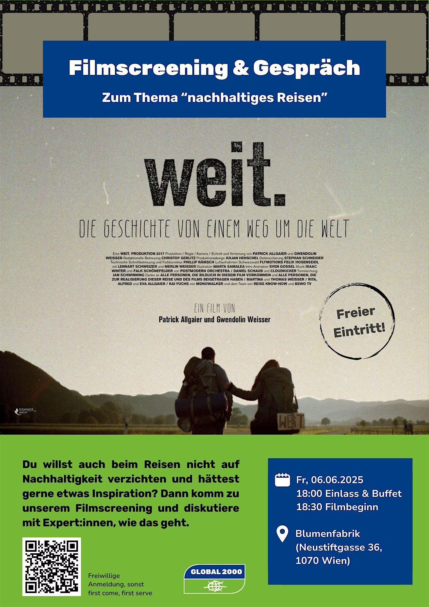 Filmscreening mit Podiumsdiskussion zum Thema "Nachhaltiges Reisen"