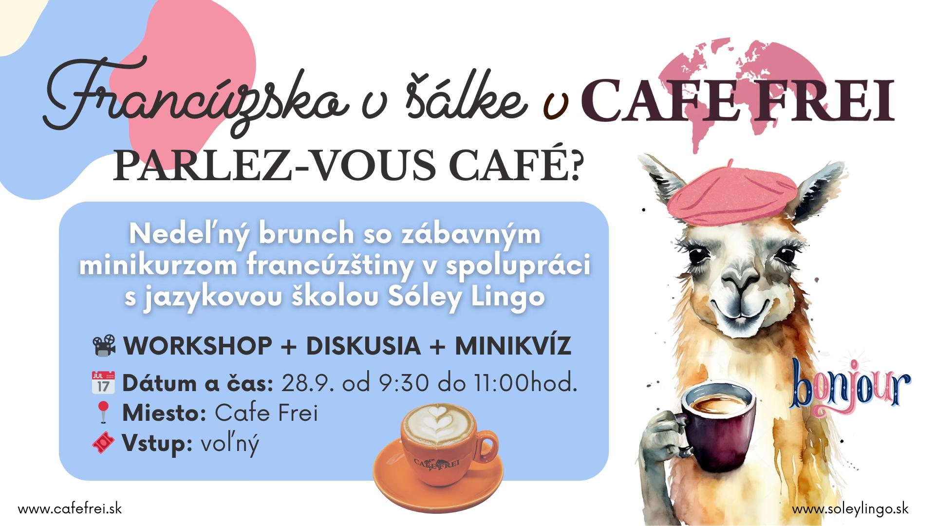 Brunch so zábavným minikurzom francúzštiny v Cafe Frei