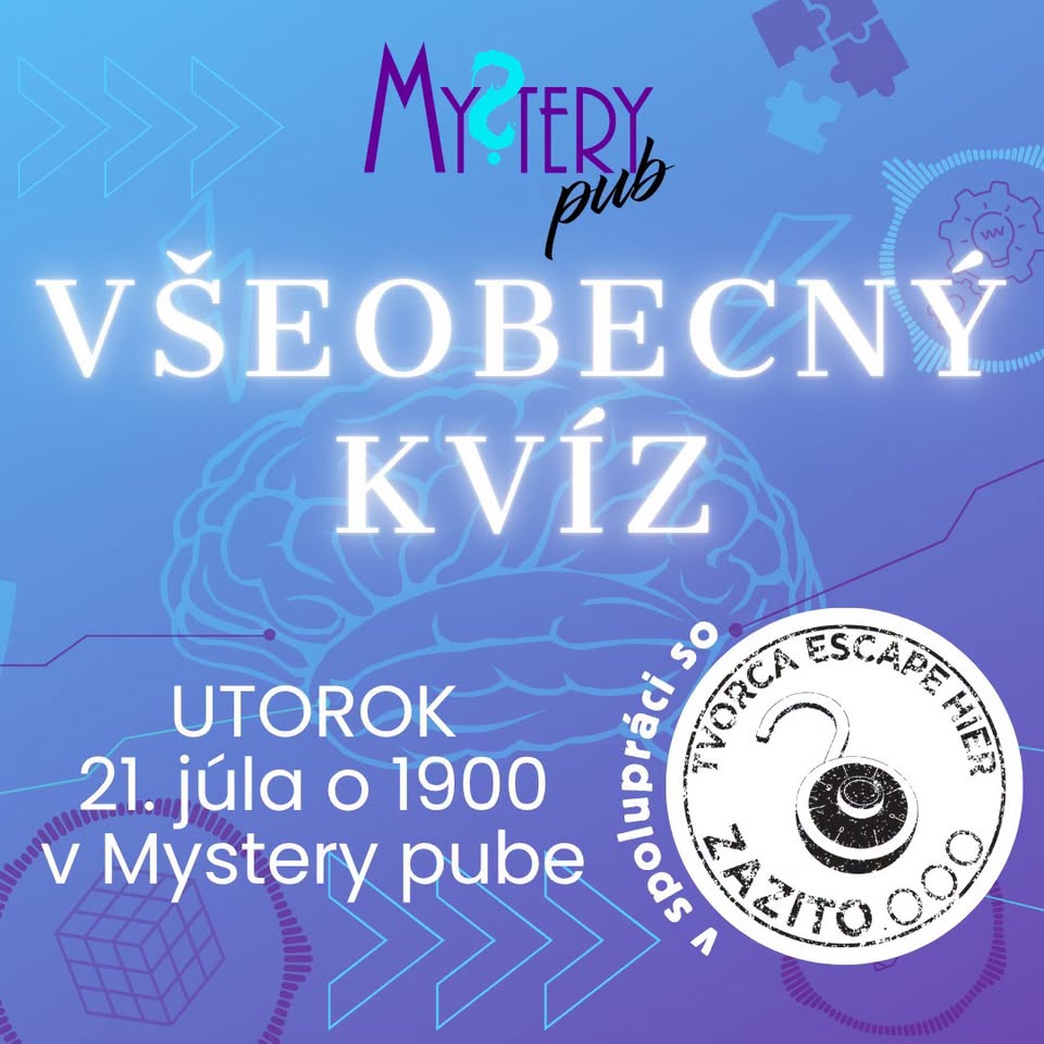 Júlový Mystery všeobecný kvíz so Zažito