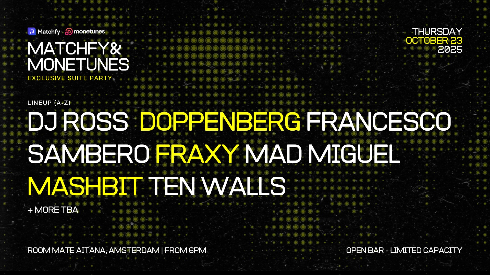 Matchfy & Monetunes Present: Exclusive Suite Party @ ADE 2025