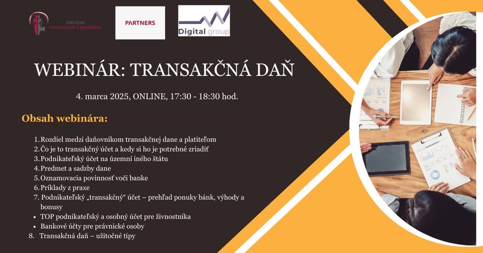 Online webinár: Transakčná daň v praxi