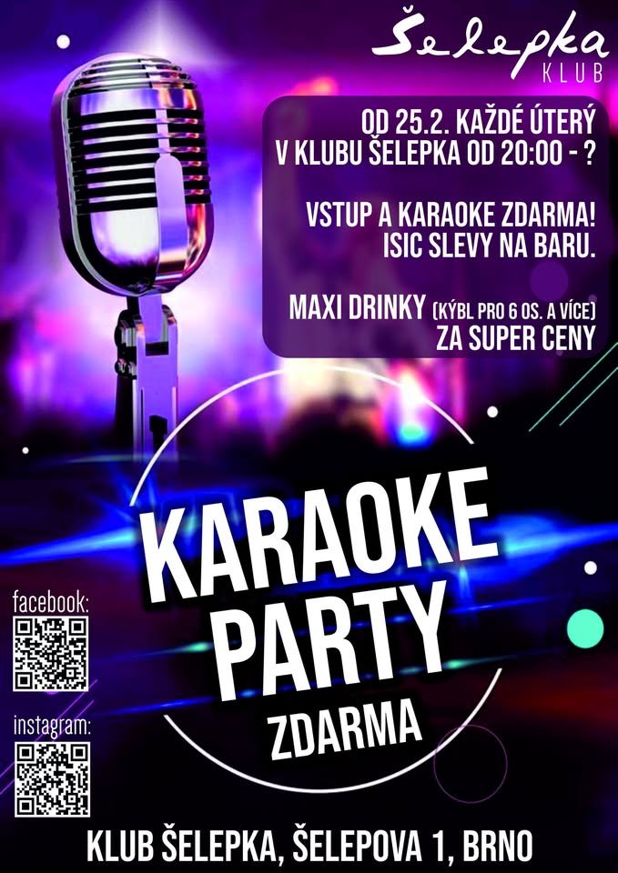 ► KARAOKE PARTY - zdarma ► Šelepka Klub - Brno ◄