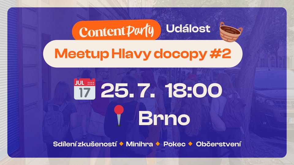 Meetup Hlavy docopy #2: Pikniková party s ContentParty u šaliny