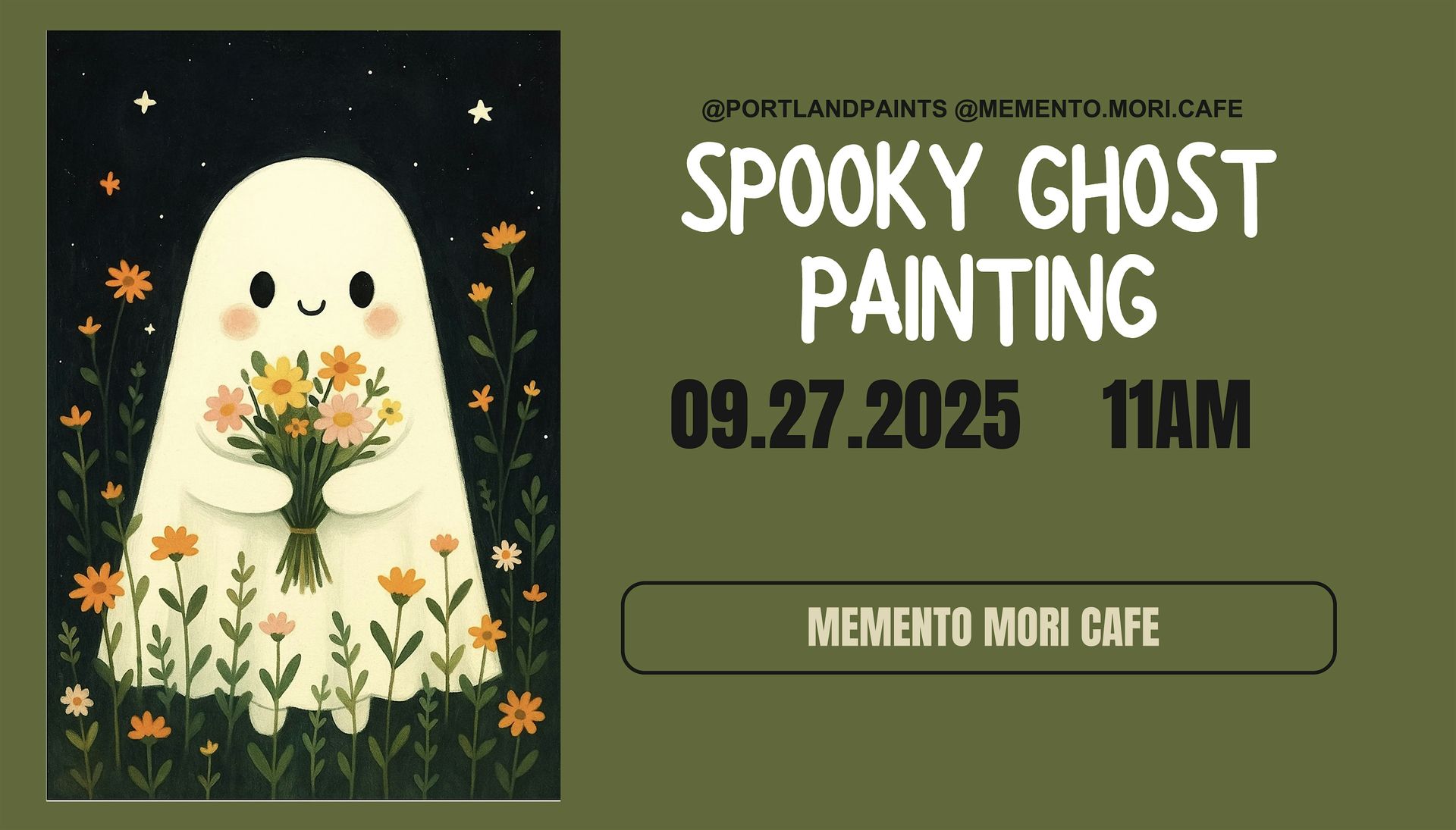 Cute Ghost Painting - Memento Mori Cafe