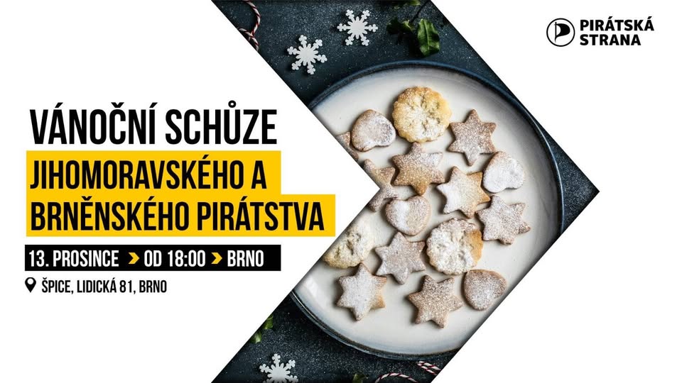 Vánoční schůze jihomoravského a brněnského pirátského sdružení