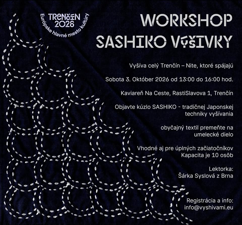 Workshop Sashiko výšivky so Šárkou Syslovou